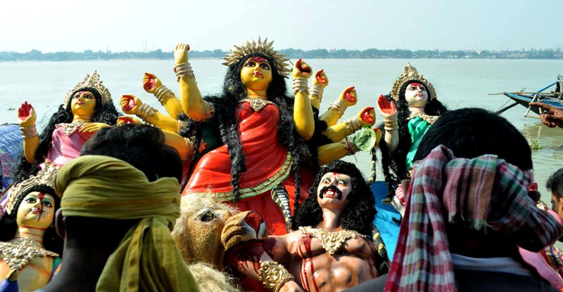 Vijaya Dashami: Revellers bid adieu to Goddess Durga