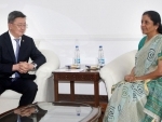 Defence Minister of Mongolia Enkhbold Nyamaa calls on Indian Defence Minsiter Nirmala Sitharaman 