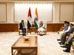 Minister of Foreign Affairs of UAE Sheikh Abdullah bin Zayed Al Nahyan calls on the Prime Minister, Narendra Modi 