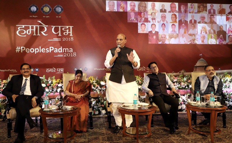 The Union Home Minister Rajnath Singh Attends 43 Padma Awardees