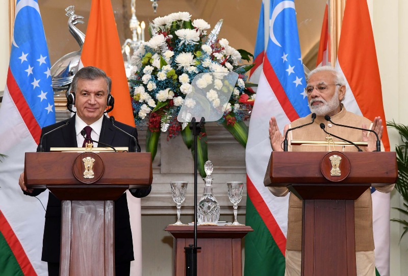 PM Modi, Uzbekistan President Shavkat Mirziyoyev issue joint press statement