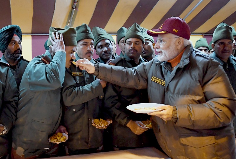 PM Modi celebrates Diwali with soldiers