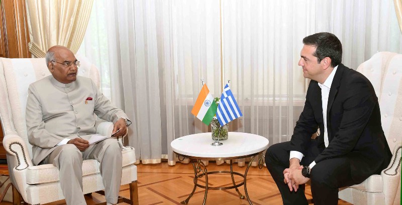 President Kovind, President of Hellenic Republic Pavlopoulos participate in gift ceremony