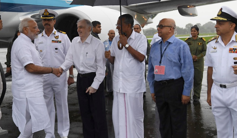 PM Modi visits flood-ravaged Kerala