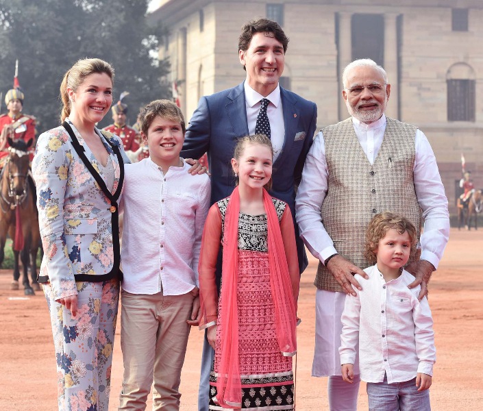 Justin Trudeau, Narendra Modi meet in Delhi, pay tribute at Rajghat