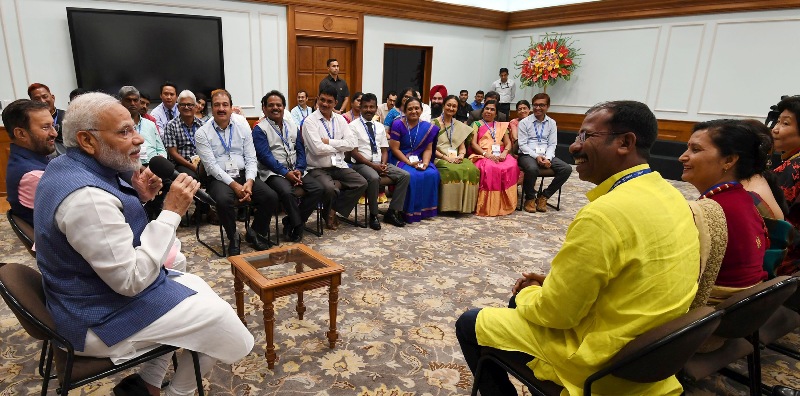 PM Modi shares moments with awardees of the National Teachers' Awards on Teachers' Day