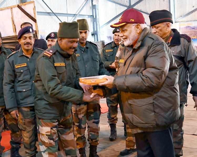 PM Modi celebrates Diwali with soldiers