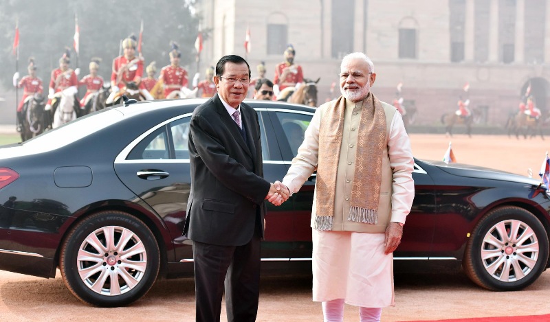 Cambodia PM visits India