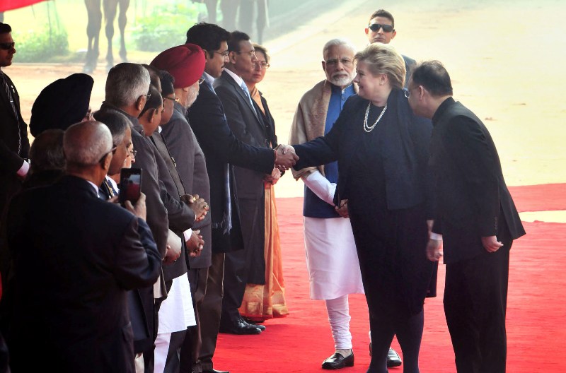 The Prime Minister of Norway Erna Solberg visits India