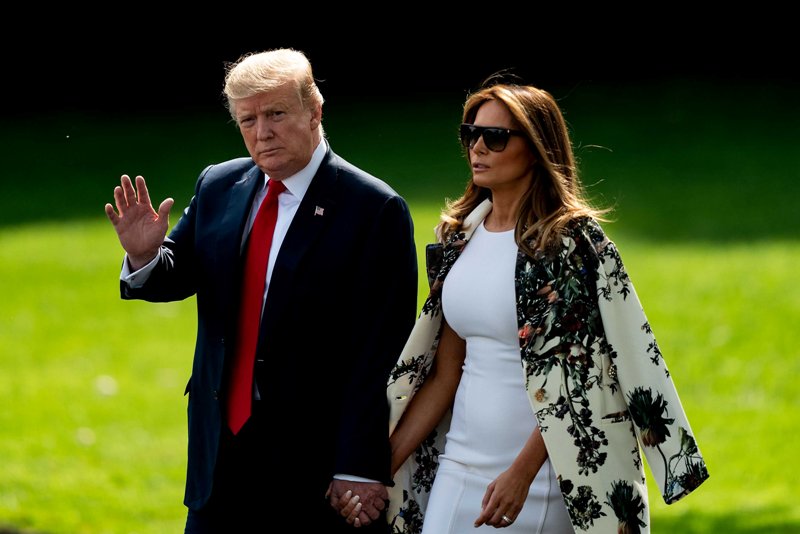 Donald Trump, Melania Trump depart the White House