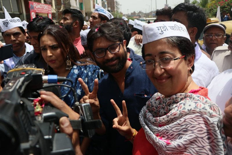 Jignesh Mevani, Swara Bhasker campaign for AAP candidate Atishi 
