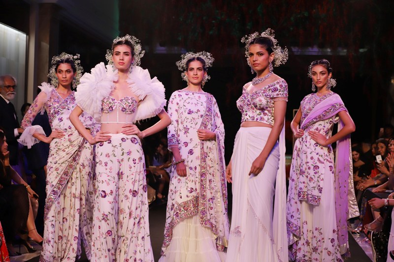 Models walk ramp during India Couture Week-2019