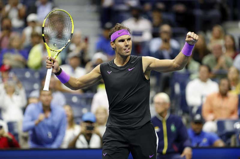 Rafael Nadal celebrates win at Men's singles semifinal is US Open