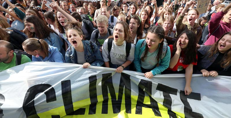 Protest rally as part of global climate action day in Belgium