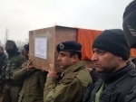 Kupwara encounter: Senior police, CRPF and Army officils giving salute to deceased soldiers