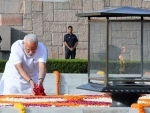 PM Modi pays homage to Mahatma Gandhi at Rajghat