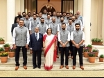 Team India visit Indian High Commissioner's house in London