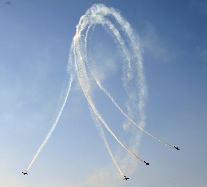 Rafale fighter participating in flypast during Aero India '19 