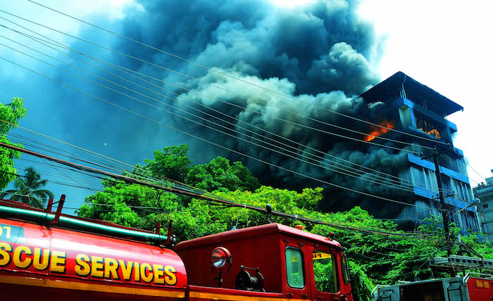 Fire guts footwear godown in Kochi