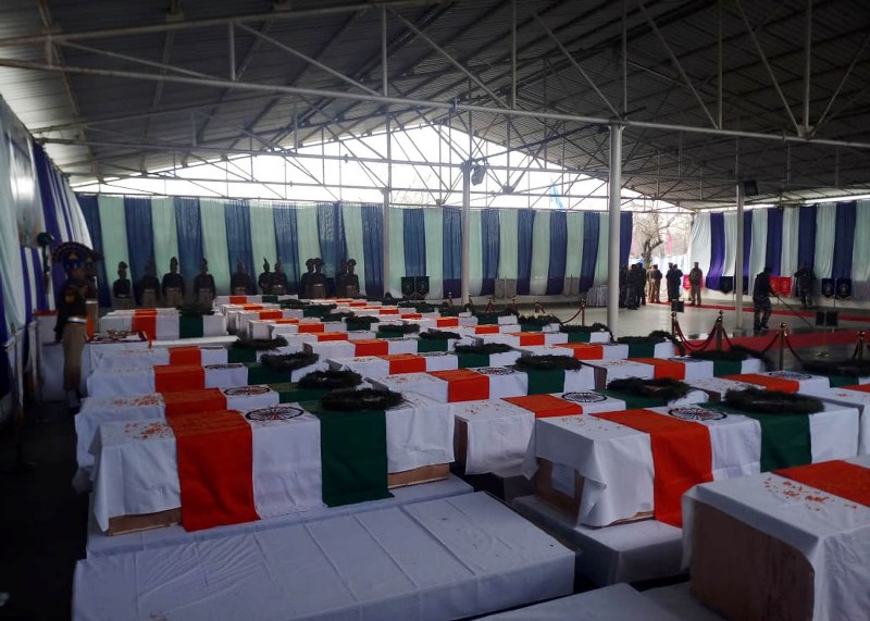 Pulwama attack: Coffins of CRPF jawans in Srinagar