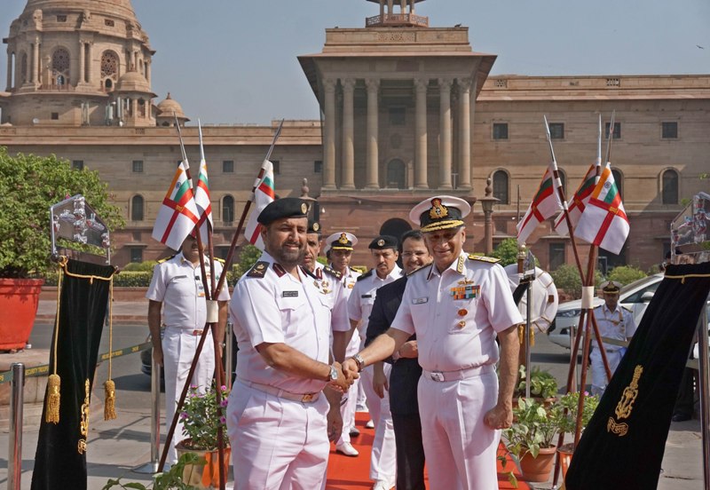 Major General (Navy) Abdullah Bin Hassan Al-Sulaiti, Commander Qatari Emiri Naval Forces inspects guard of honour 