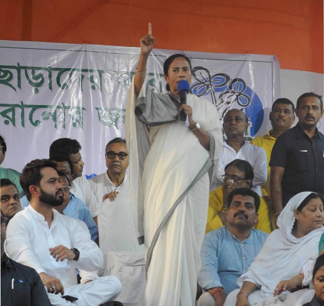 Mamata holds protest to restore peace 