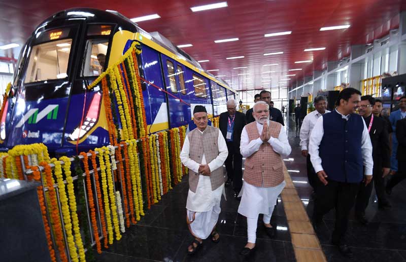 PM Modi visits Metro Coach Exhibition area in Mumbai