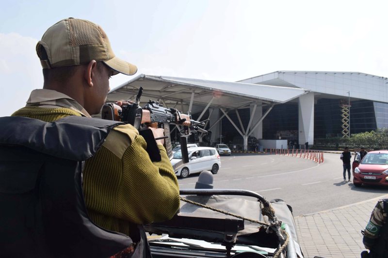 CISF personnel on high alert at IGI Airport in New Delhi