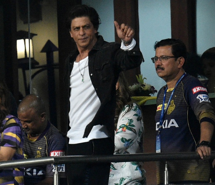SRK at Eden Gardens after KKR beat Mumbai Indians
