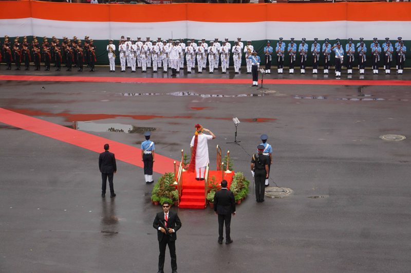 PM Modi inspects Guard of Honour at Red Fort