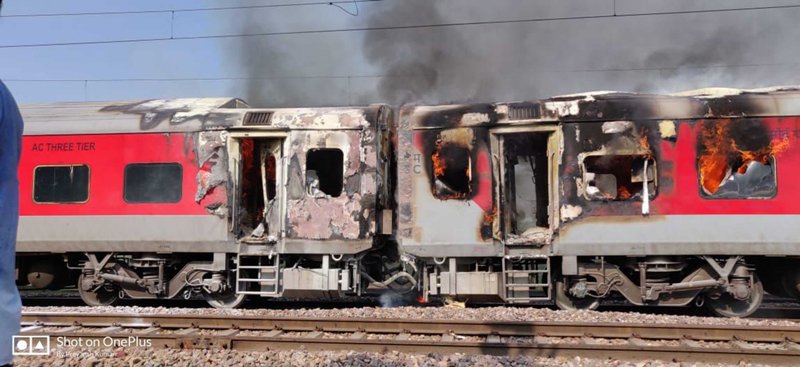 Fire breaks out at pantry car in New Delhi bound Telangana express train