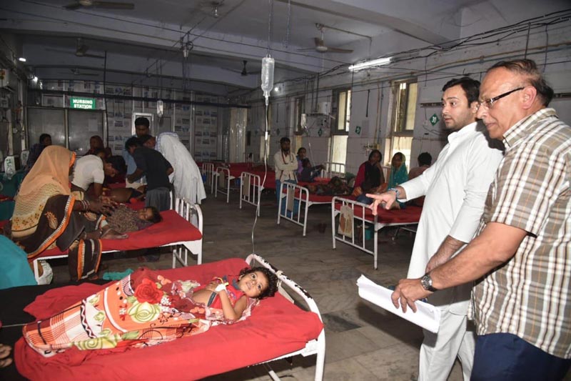Tejashwi Yadav visits hospital in Muzaffarpur to see children suffering from Encephalitis