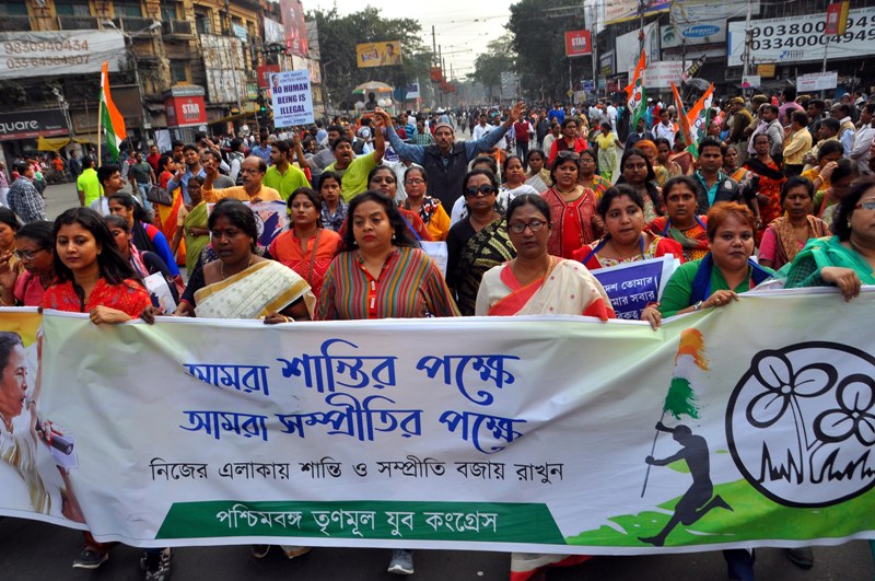TMC workers take out protest march in Kolkata against CAA
