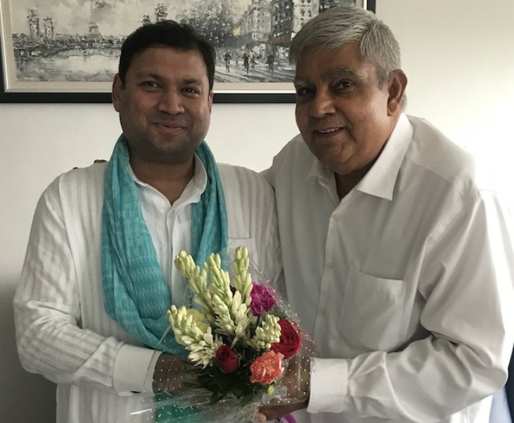 Social activist-author Sundeep Bhutoria meets Jagdeep Dhankar