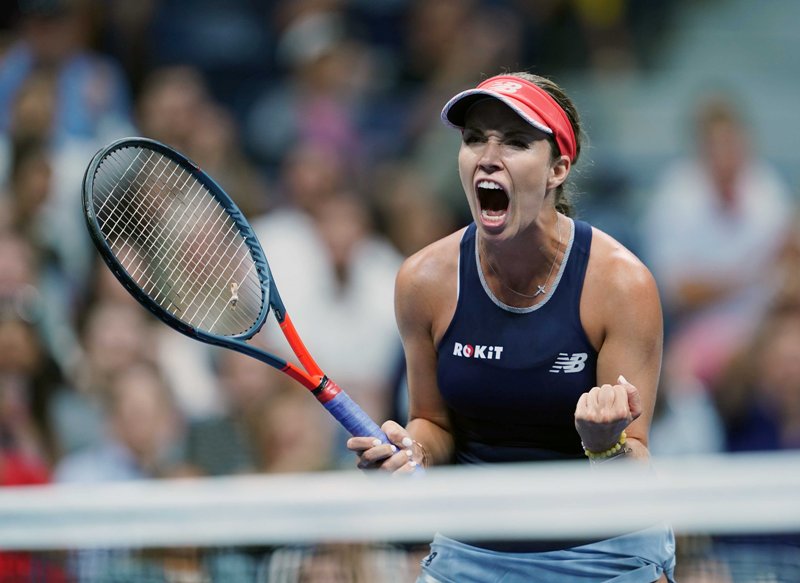 Danielle Collins of US during Women's singles in US Open