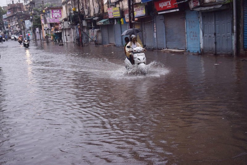 Heavy monsoon rain in Patna