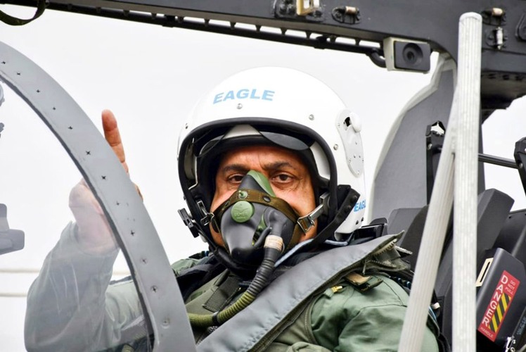 Air Chief Marshal R K S Bhadauria onboard Tejas fighter aircraft near Coimbatore