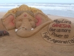 Sudarsan Pattnaik creates sand sculpture of Lord Ganesha