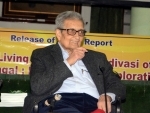 Professor Amartya Sen during release of The Living World of the Adivasis of West Bengal 