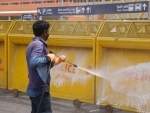 Sanitsation drive in New Delhi railway station complex