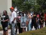 People attend public viewing for George Floyd in Houston 