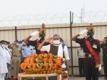 Bihar Deputy CM Sushil Kumar Modi pays tribute to martyr havildar Sunil Kumar at Patna airport