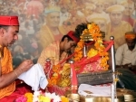Kullu: Priest offering prayers at Lord Raghunath temple