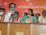 Telugu Film actress Vijayashanthi addresses media at BJP State Office in Hyderabad