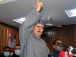 Omar Abdullah addresses party workers at headquarters in Srinagar