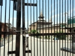 Main gate of Jamia Masjid in down town Srinagar closed