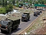 Indian Army convoy en route Galwan Valley in Ladakh 