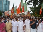 BJP leaders and workers staging march to Kerala Secretariat