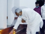 Nitish Kumar lights candle in Patna on Diwali