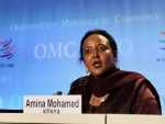 Amina Mohamed of Kenya attends event in WTO headquarters